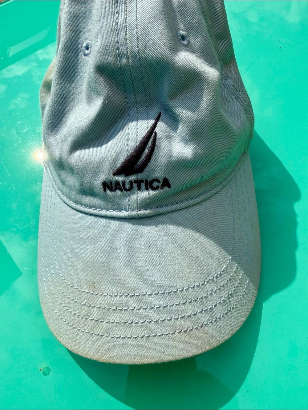 Nautica Pale Blue Baseball Cap with Black Sail Logo